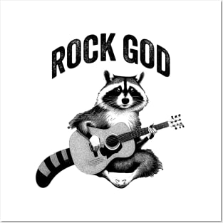 Rock God Raccoon Posters and Art